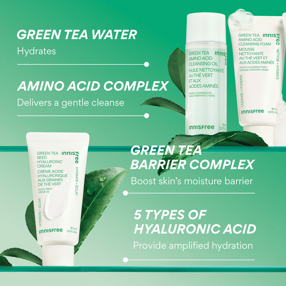 Green Tea Mini Double Cleanse + Hydrate Trio - Image 3